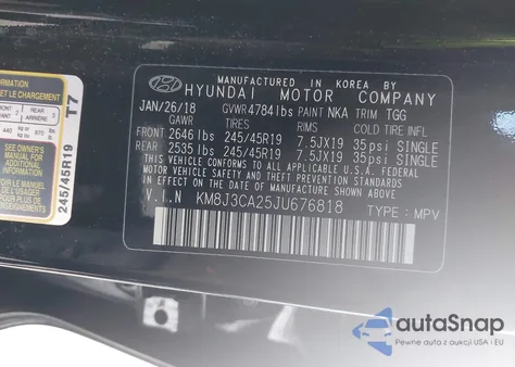 2018 Hyundai Tucson Value из США, поврежденный, VIN KM8J3CA25JU676818